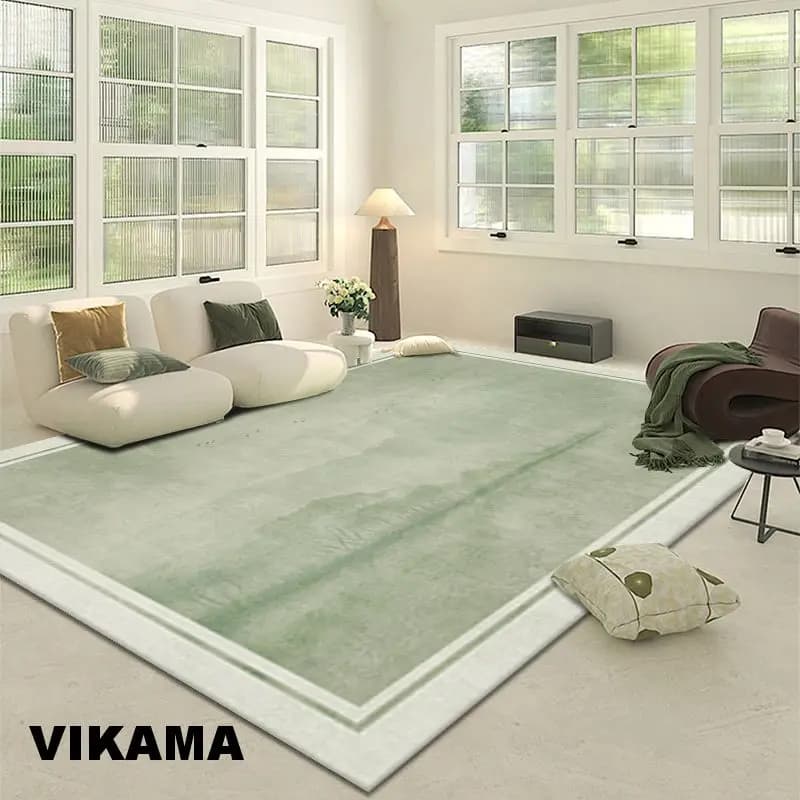 VIKAMA Crystal Pile Nuovo tappeto cinese Verde Camera da letto dell'hotel Comodino per la casa Tappeto completo Soggiorno Camera da letto Tappetino per divano fresco