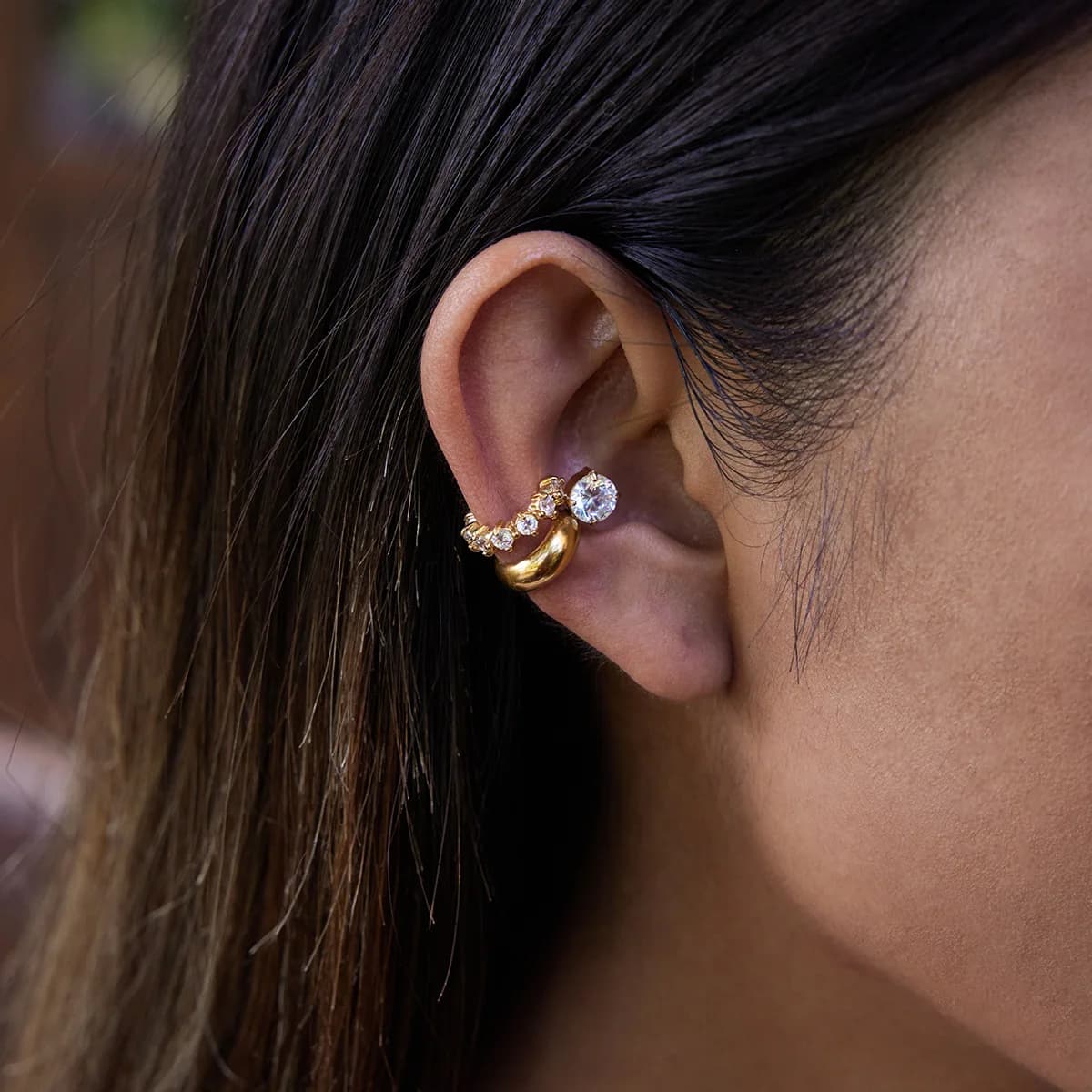 Orecchini in acciaio al titanio e zirconio Orecchini a clip di lusso Gioielli Colorfast Accessori in acciaio inossidabile Premium da donna