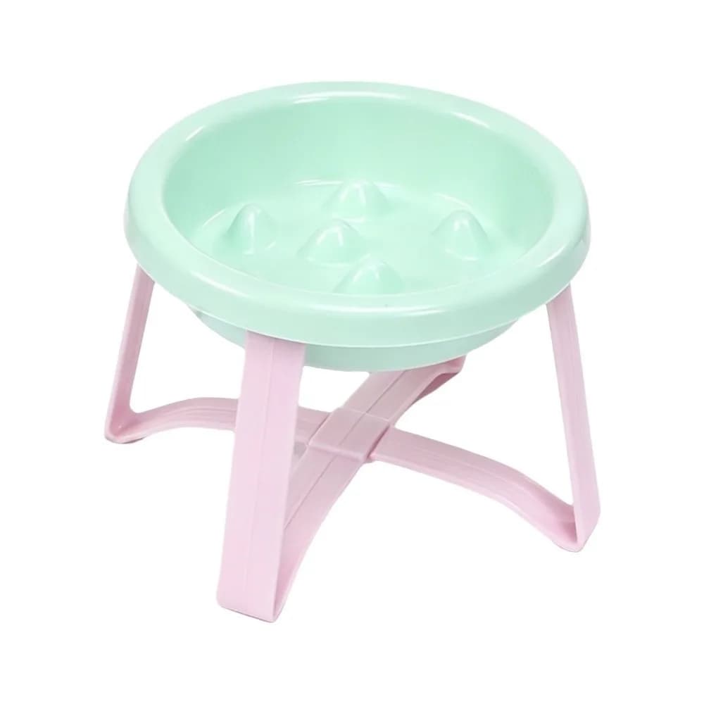 Plastic Slow-Feeding Bowl With Stand Bite-resistant Pet Food Bowl Neck Protection Large Diameter Elevated Cat Bowl Outdoor Use