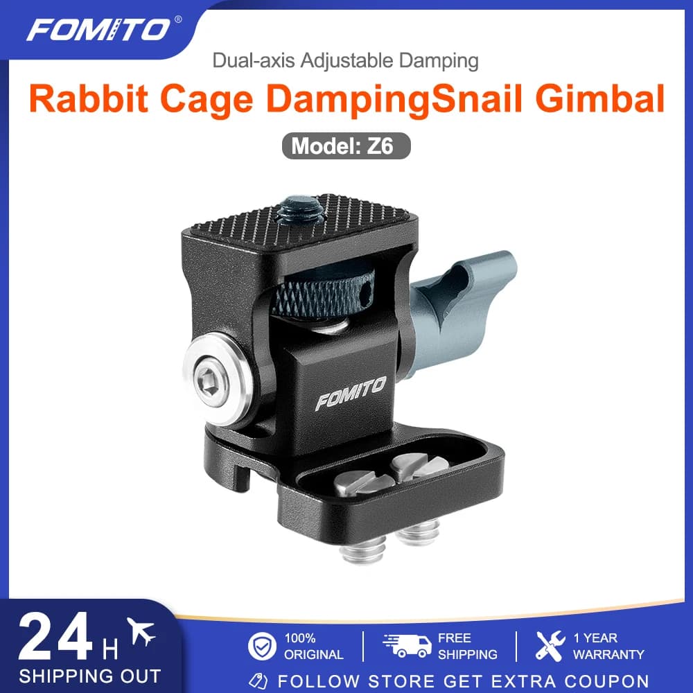 FOMITO Mini Head Camera Monitor Holder DSLR Camera 360 Swivel Adapter for 1/4 Screw Mount Stand Photography Accessories
