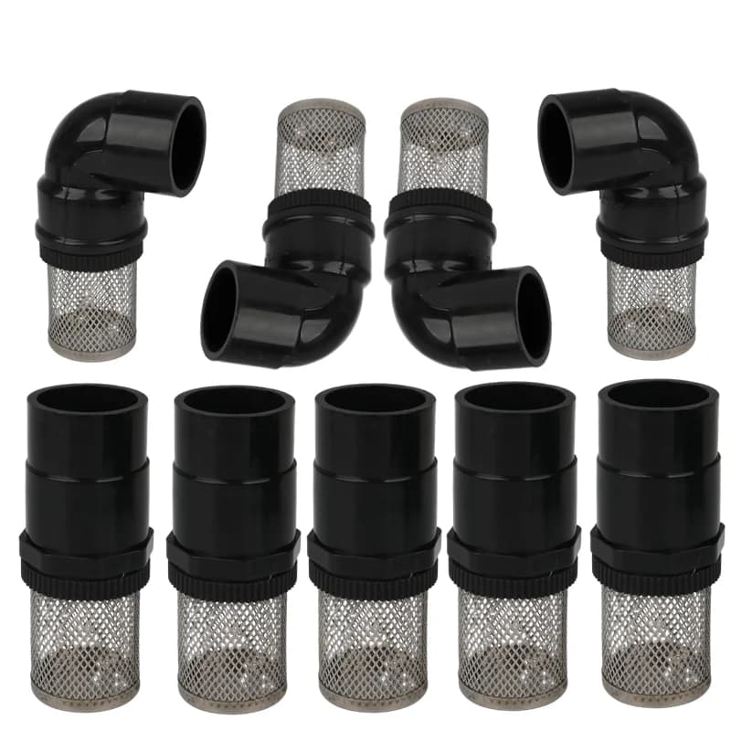 1pc filter for PVC pipe black stainless steel filter 304 mesh connectors for garden irrigation fittings for water tank pump
