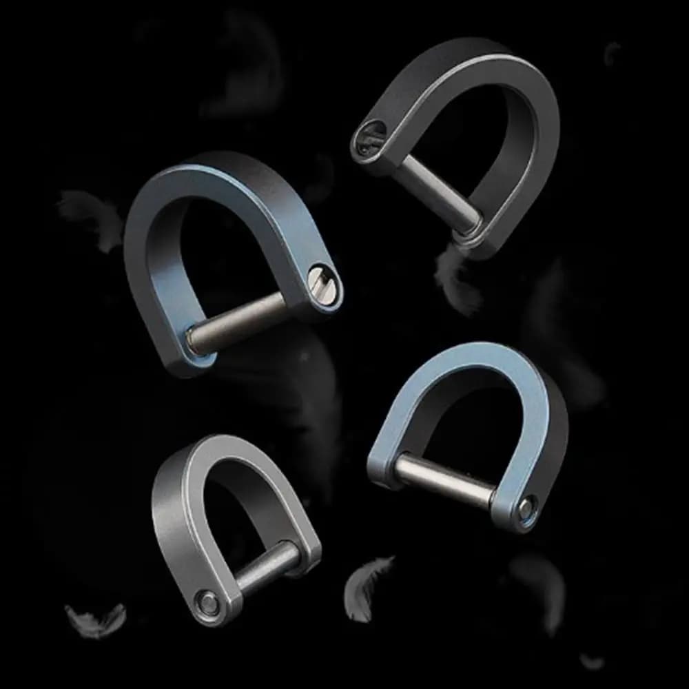 Fibbie per braccialetti da esterno in lega di titanio Fibbie a ferro di cavallo Moschettone D Fiocco Graffette Manillo Portachiavi Portachiavi Fibbie con gancio