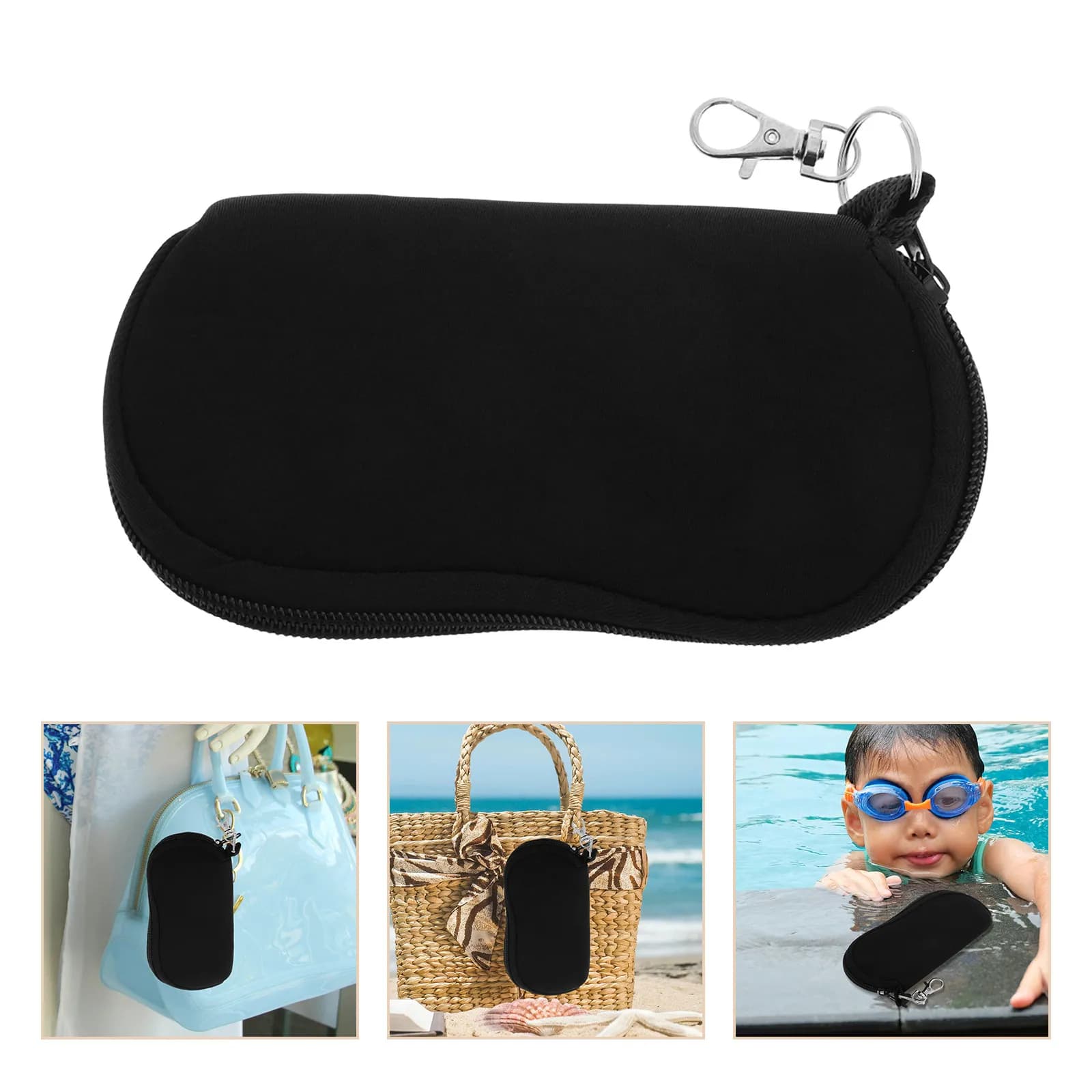 Black Waterproof Swim Goggle Case Hard Shell Protective Storage Bag for Swimming Eyeglasses Sunglasses Travel Sports Glasses
