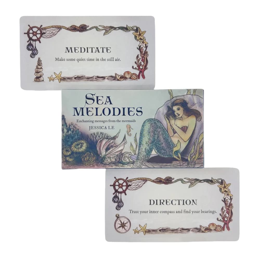Carte Oracolo Melodie Marine: Messaggi dalle Sirene - Mazzo di Divinazione Edizione Inglese - Carte da Gioco Tarocchi per Feste