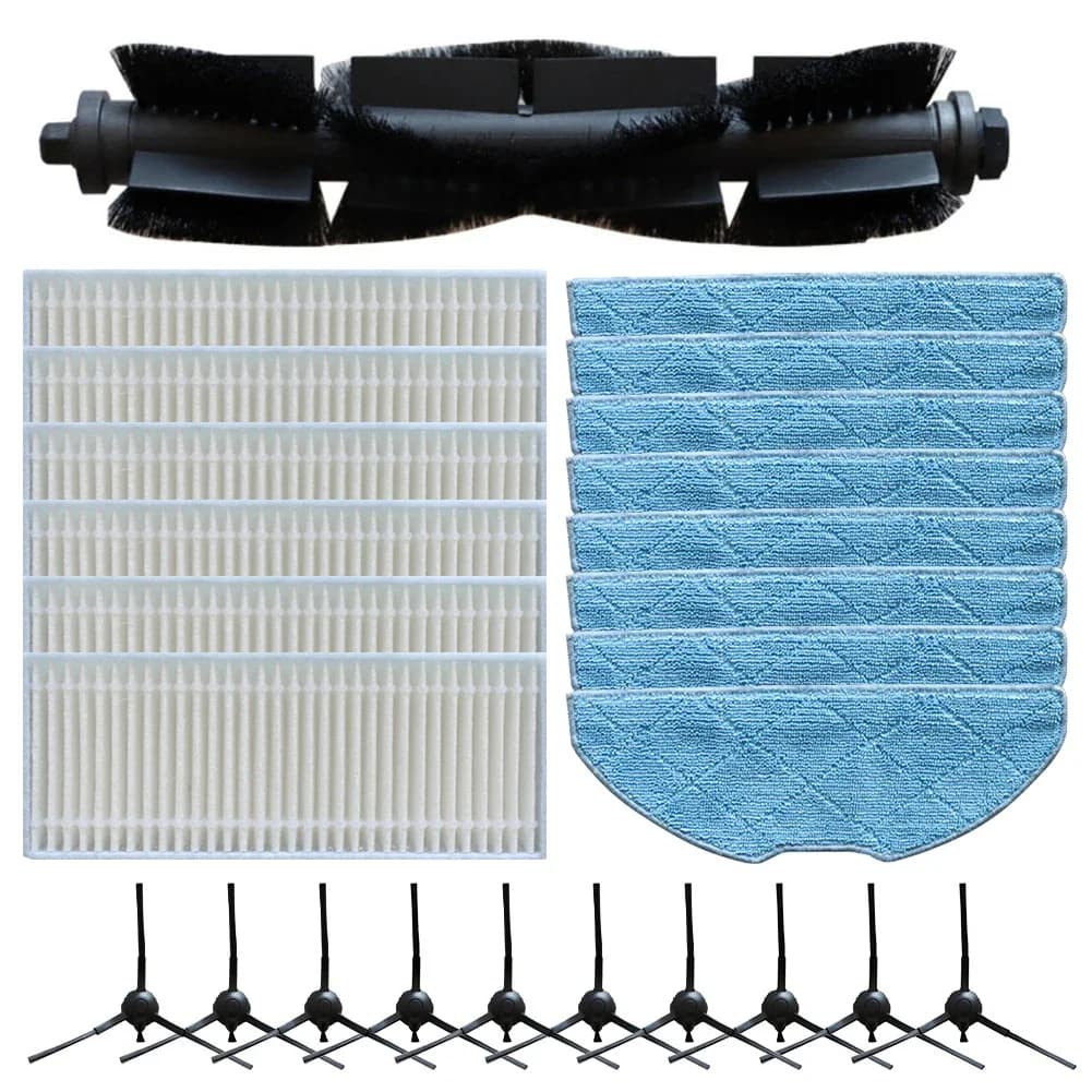 Kit 1 Set per X-Plorer S135 S135+ /S140 S140+/RR91C5WH RR91D5WH RR9177WH RR9197WH Aspirapolvere: Spazzola Principale, Spazzola Laterale, Filtro, Panno per Mocio