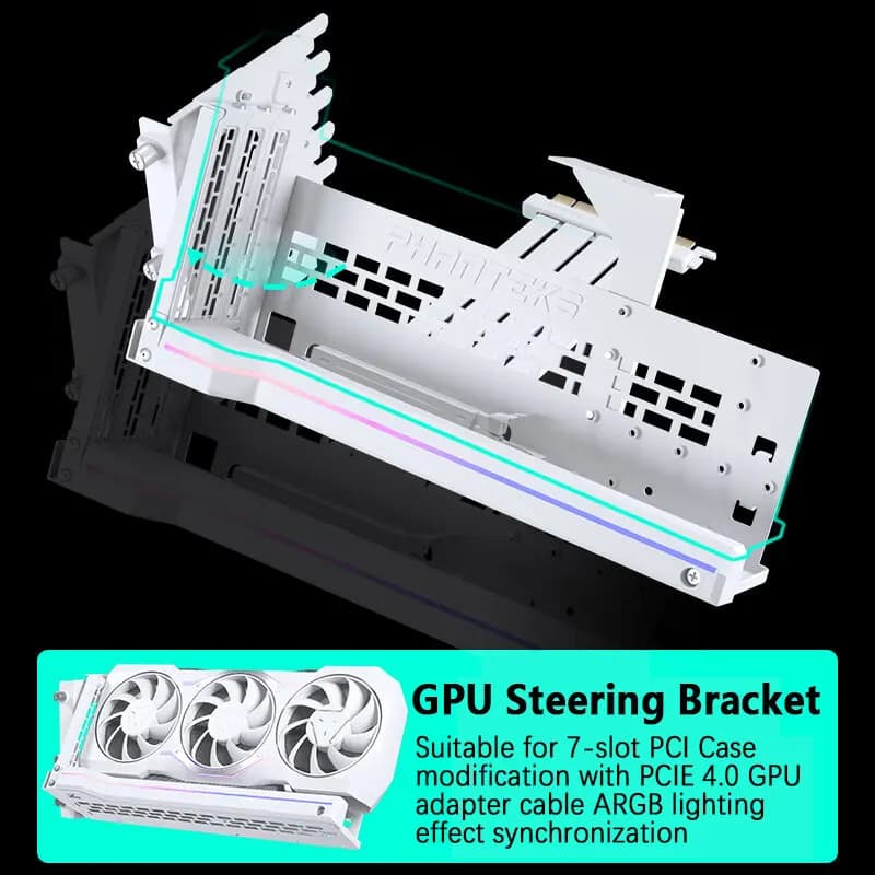 PHANTEKS GPUKT 4.0 ARGB kit staffa per schede video girevoli con cavo adattatore per scheda grafica PCIe 4.0 supporto da 220mm GPU serie 40