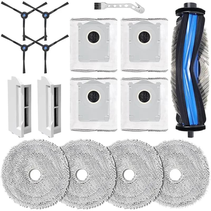 A38T-For Ecovacs Deebot Mini Vacuum Cleaner Accessories Kit- Main Brush, Mop Pads, Filters, Dust Bags, Side Brushes