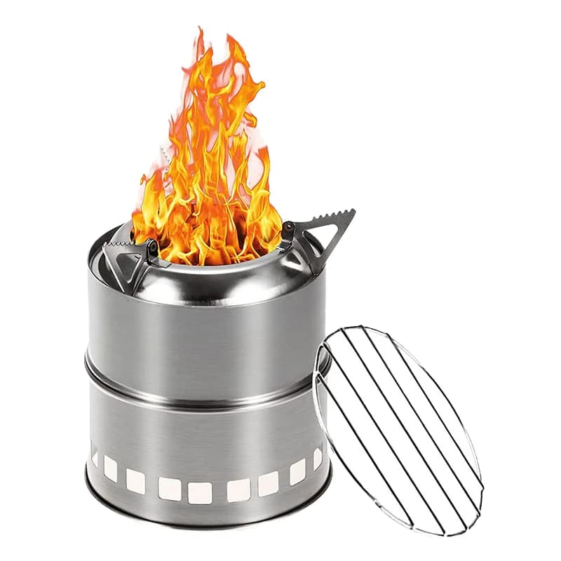 Stainless Steel Folding Carbon Barbecue for Exterior, Picnic Stove with Cover, Available to enlarge