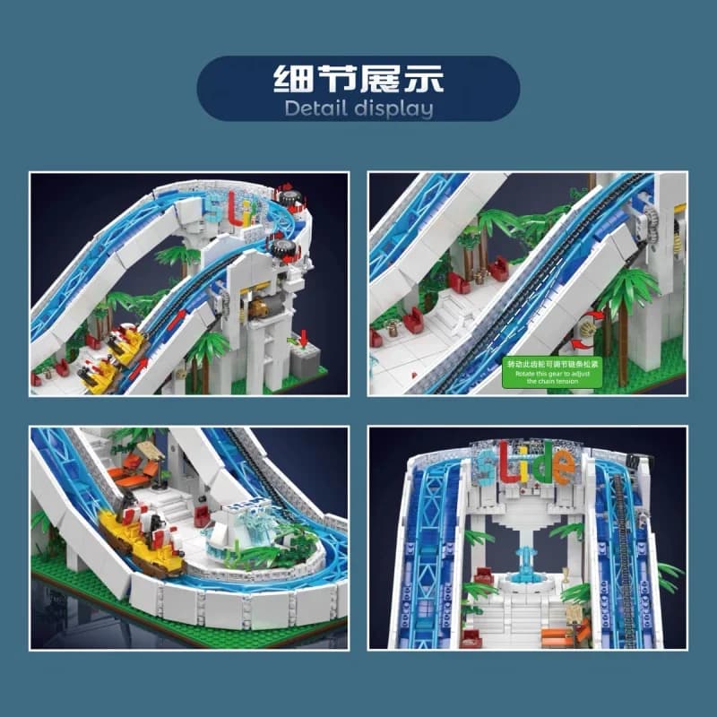 Mould King 11021 Set di Costruzioni Scivolo d'Acqua, Mattoncini Creativi, Giocattoli Educativi, Regalo di Natale per Bambini, 2088 Pezzi