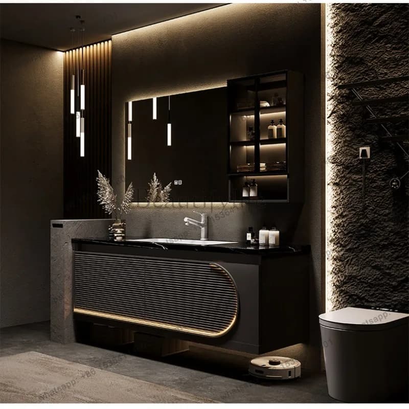 YJ Design Organizers Bathroom Cabinet Modern Hidden Display Storage Bathroom Mirror Cabinet Space Saving Mobile Da Bagno Furnitu