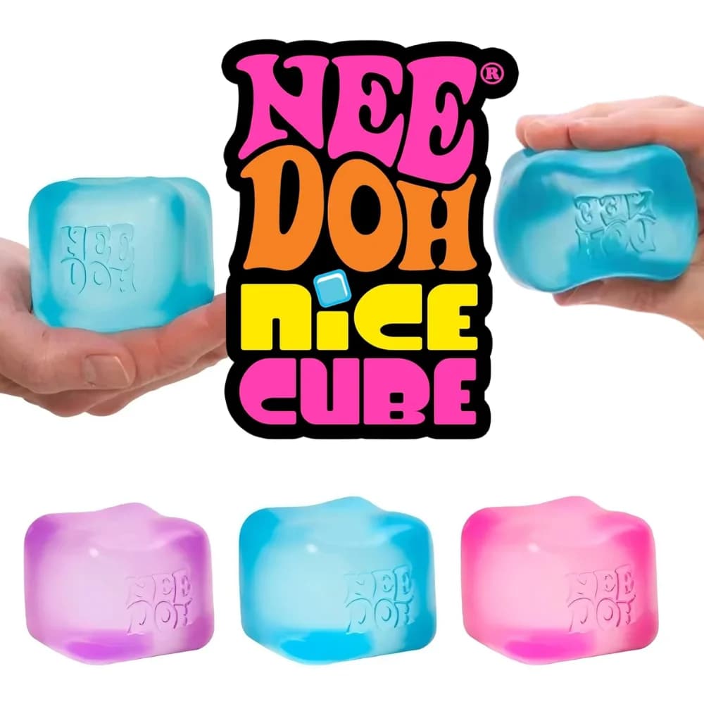 Giocattolo Sensoriale Schylling Needoh Nice Cube, Cubo Antistress Morbido e Spremibile per Alleviare l'Ansia, Concentrazione e Calma, per Bambini e Adulti con ADHD