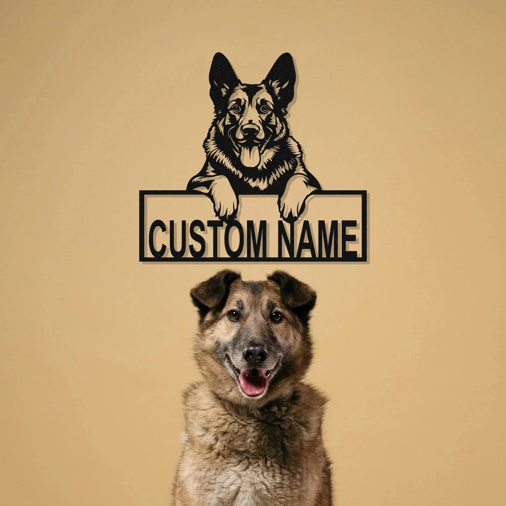 Personalized Metal German Shepherd Sign Custom German Shepherd Name Sign Metal Dog Sign Dog Monogram Sign Dog Mom Gift Dog House