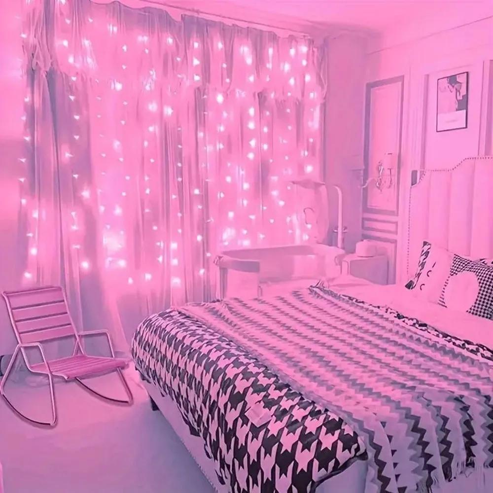 USB Powered LED Curtain Lights With Remote Control Christmas Decorations For Vacation Home, Weddings, Birthdays, Bedroom, Party Lights