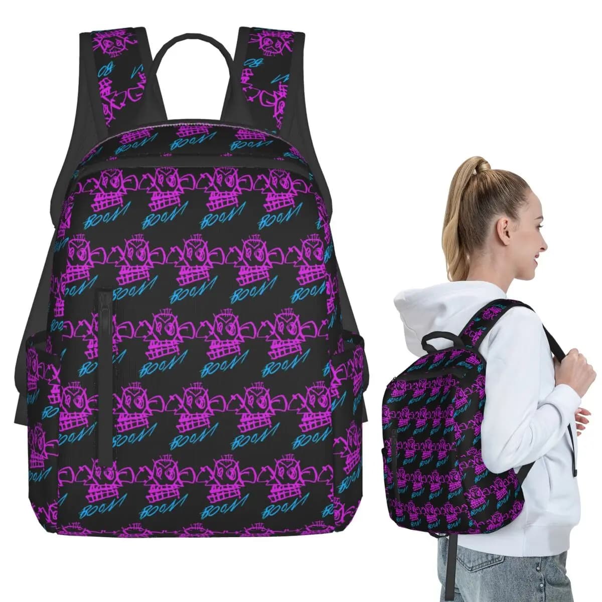 Boom Monkey Boom Jinxed Zaino per studenti Borsa per libri Borsa per la scuola per bambini Borse a tracolla per laptop Ragazzi Ragazze