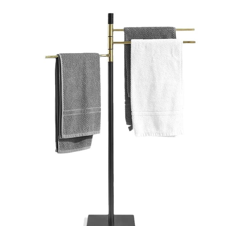 Portasciugamani da bagno tedesco interamente in rame Portasciugamani rotante mobile verticale dal pavimento al soffitto Portaoggetti per WC Asciugamano da bagno