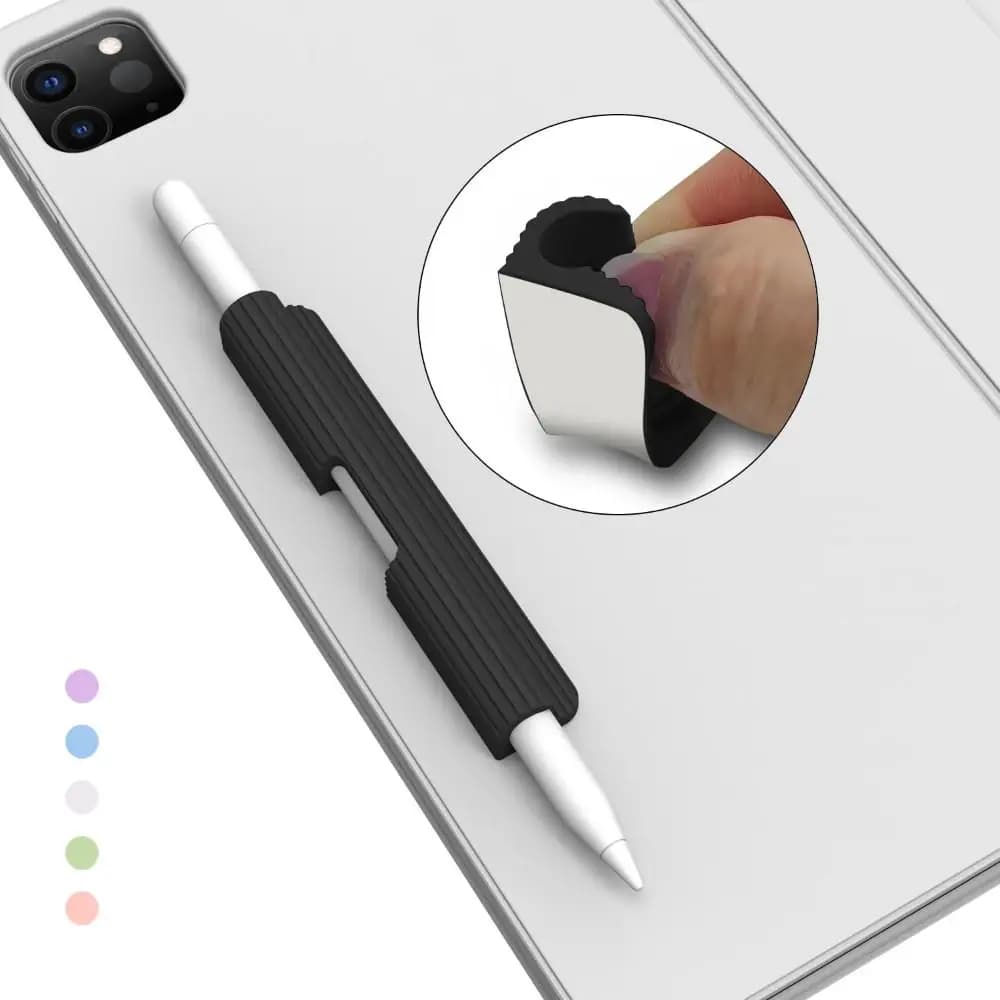 Universal Silicone Pencil Holder Anti-loss Flexible Tablet Stylus Pencil Case Solid Color Multifunctional Pen Clip