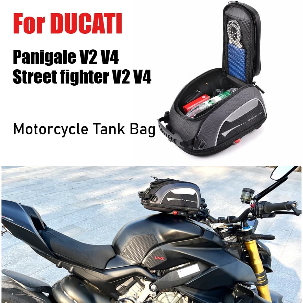 Per DUCATI Panigale V2 V4 Streetfighter V4 RS Borsa da serbatoio con rotazione bloccata Borsa antifurto Bagagli carburante impermeabili Carrie Top Case