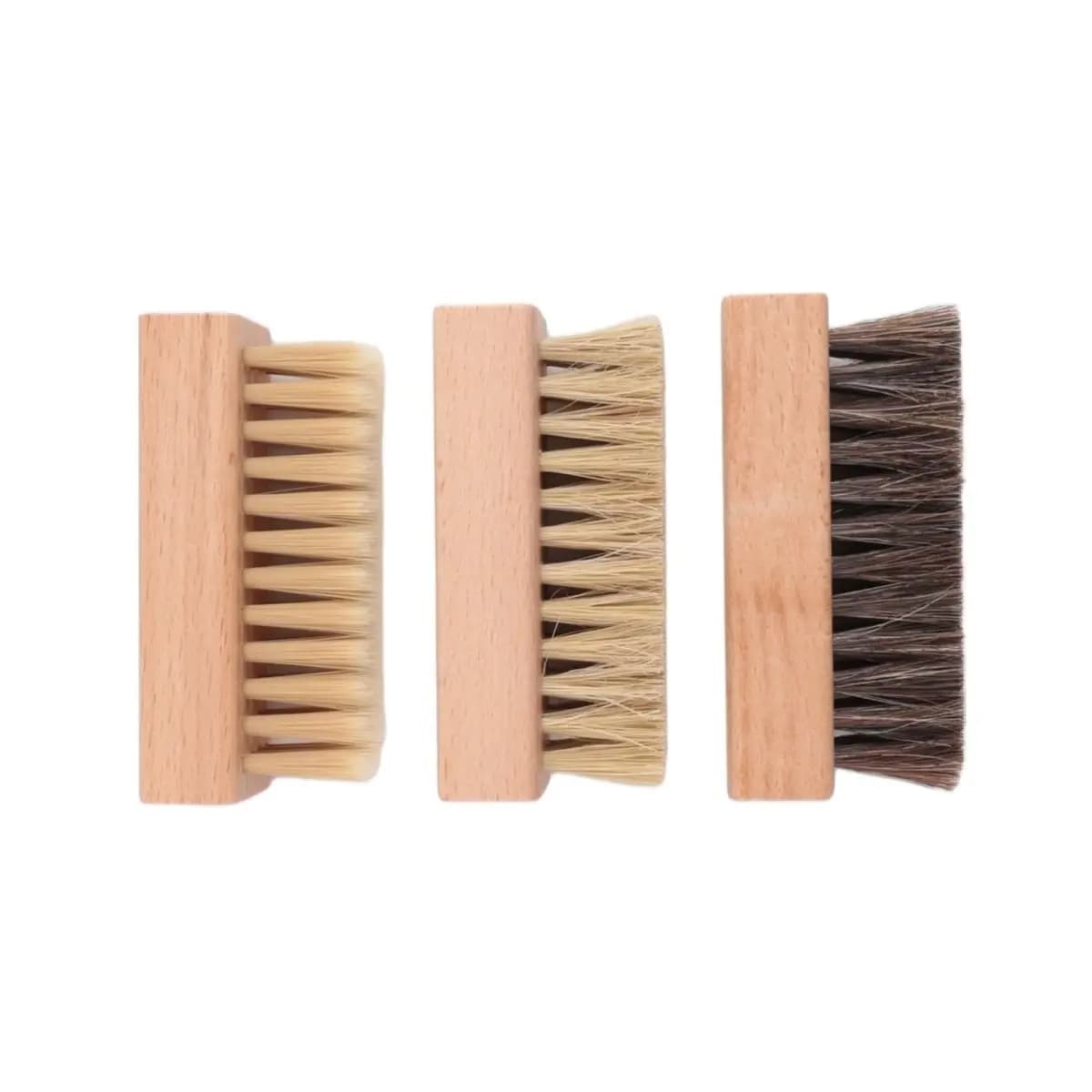 Set di 3 Spazzole Super Piccole per la Pulizia delle Scarpe con Setole in Nylon, Cinghiale e Crine di Cavallo, per Pelle, Camoscio, Tela, Tessuti, Borse