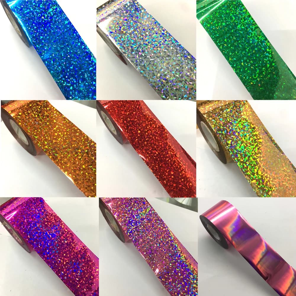37 colori 1 rotolo 120M * 4CM fogli di trasferimento per unghie olografiche laser argento adesivi per nail art fogli carta di trasferimento esca da pesca fai da te