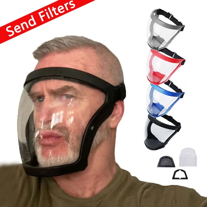 Maschera di sicurezza trasparente con visiera integrale con protezione antiappannamento per il viso a prova di schizzi d'olio