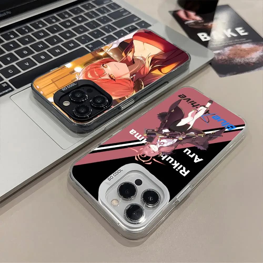 Cover per iPhone Blue Archive Aru per iPhone 17 16 15 14 13 12 11 X XR XS Air Pro Max Plus Nera Colorata Argento