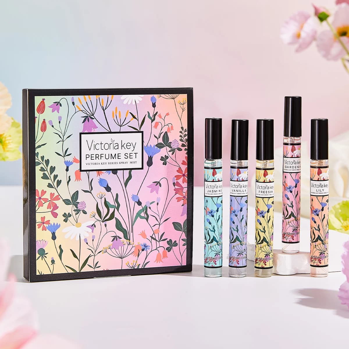 Gift pack Deodorant for environments (without alcohol) | Floral scents with jasmine/vanilla/freesia | Portable scented fog for home, car, office and