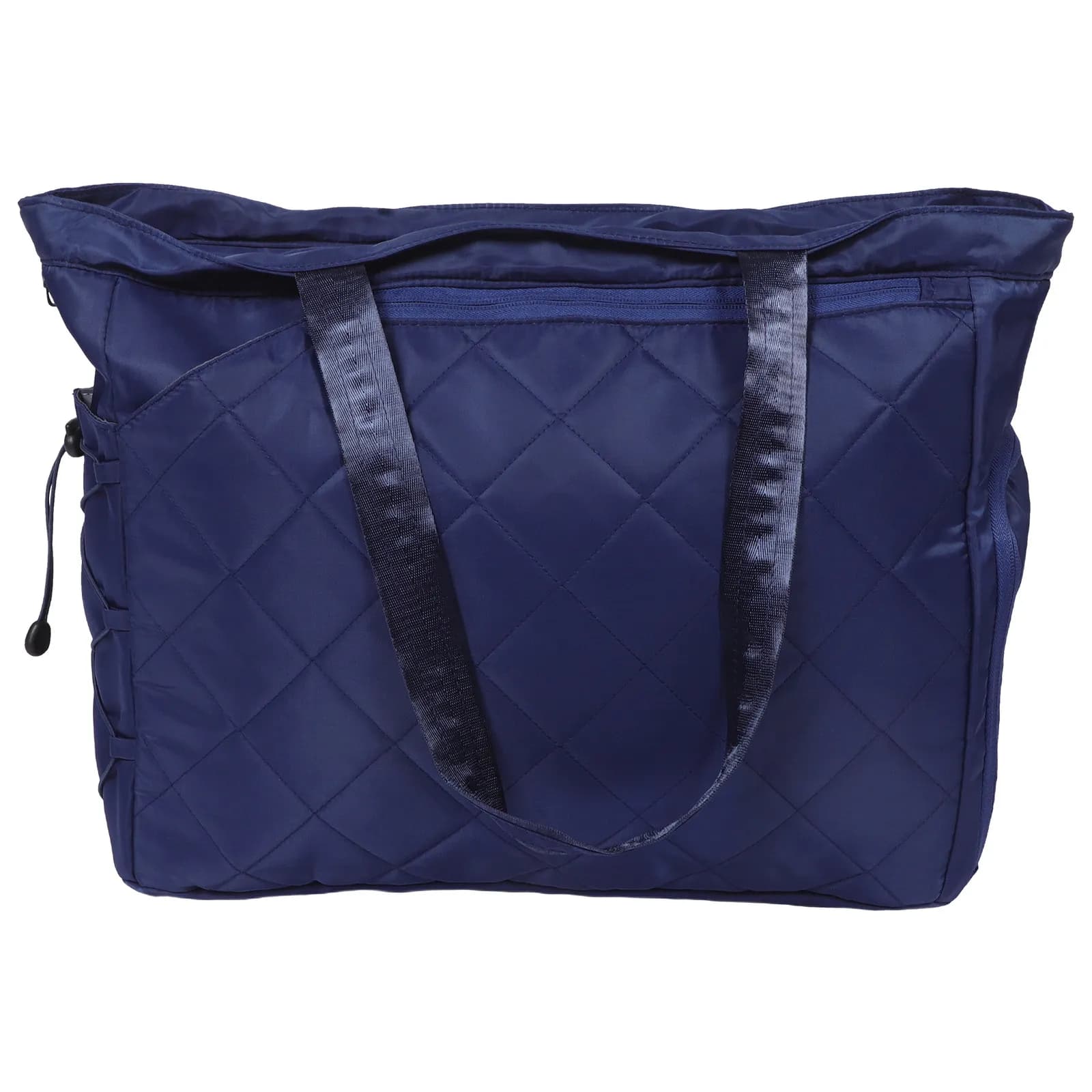Large, lightweight, water-resistant quilted tennis bag with shoe and racket compartment, 17.68x15.72x11.79 inch