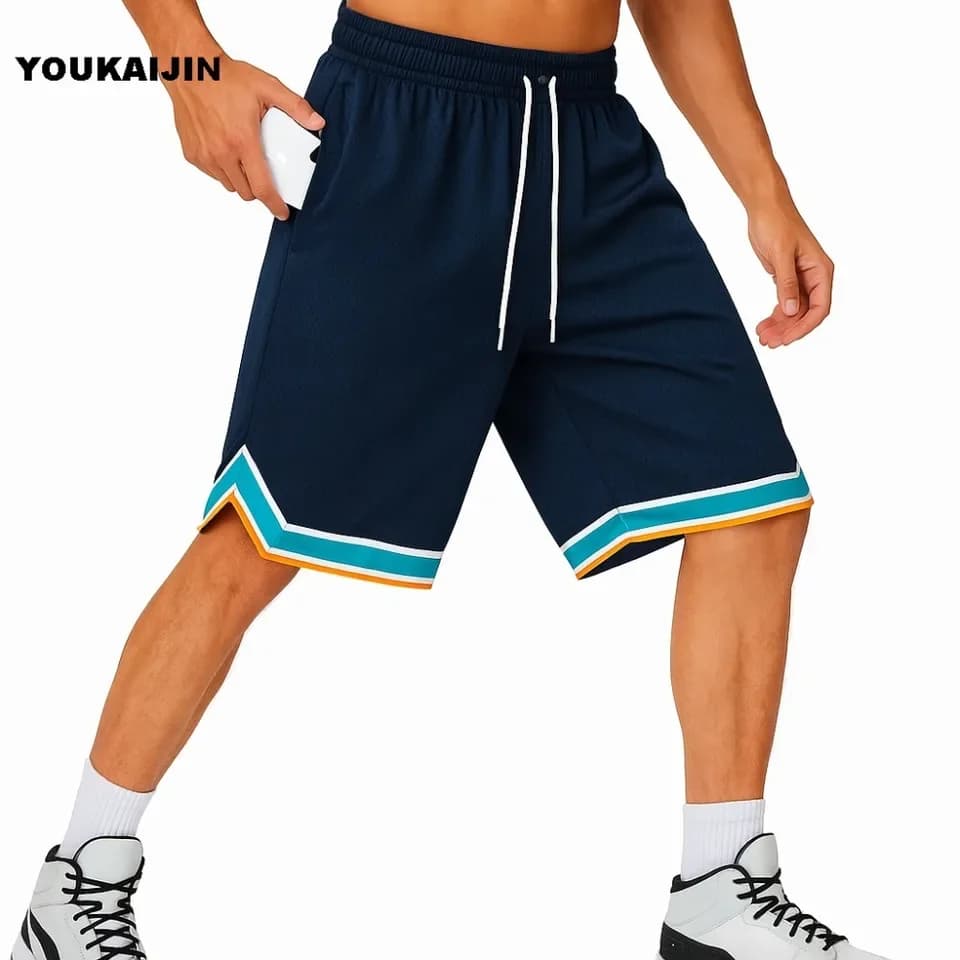 Pantaloncini da Basket per Uomo, per Allenamento Sportivo Estivo 2025, Casual, Comodi e Traspiranti, Stile Americano a Cinque Punti