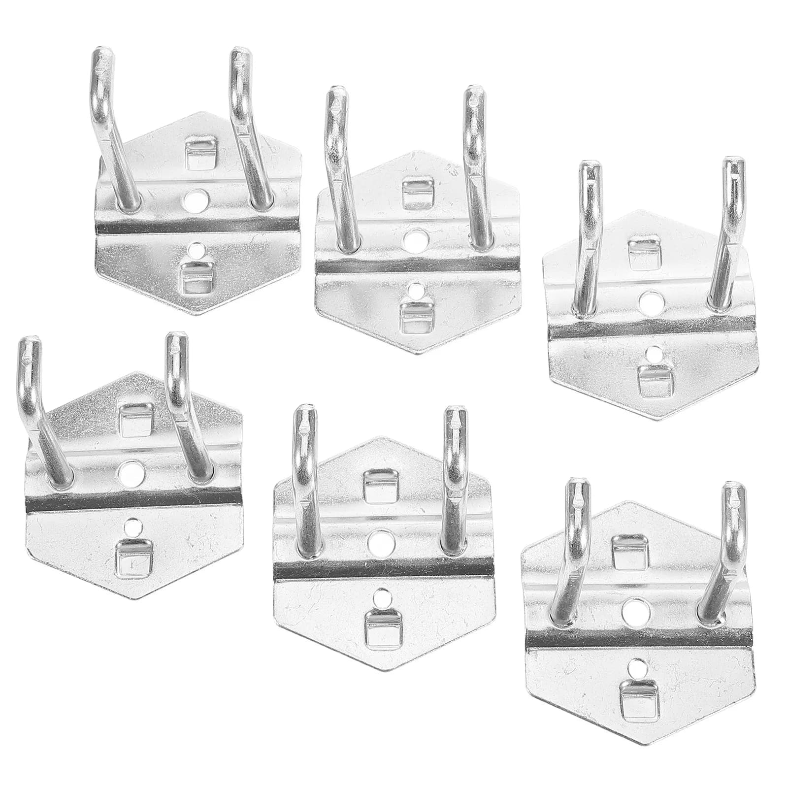 6Pcs Pegboard Hooks Metal Utility Hangers Garage Tool Holders Heavy Duty Wall Hooks Pegboard Hangers Keys Hanger