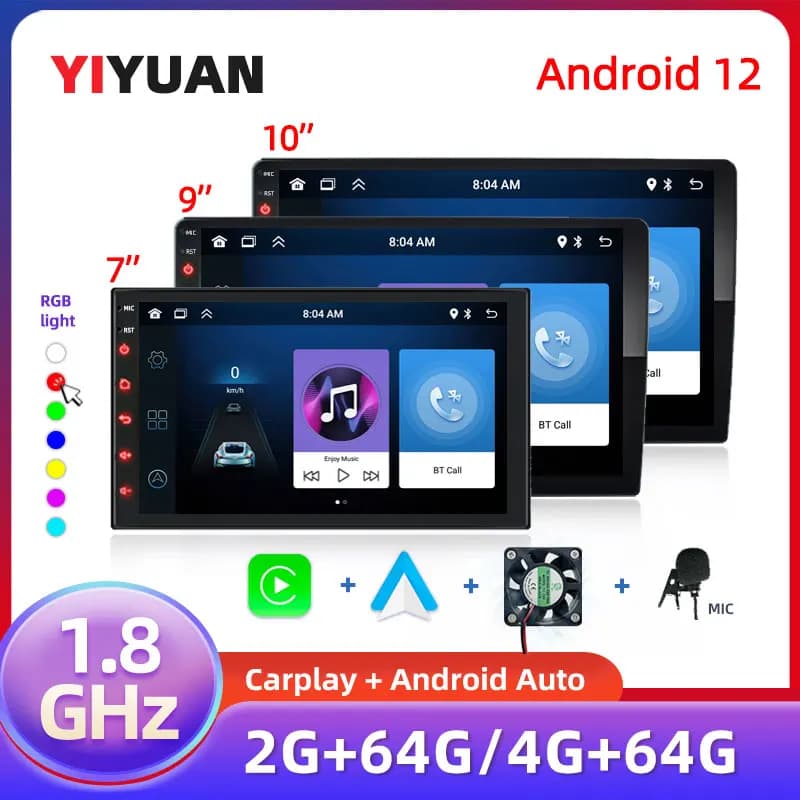 7 9 10 pollici Car play Android Radio Multimedia CarPlay Android Auto stereo ricevitore Player 2DIN GPS 4 8 Core 4G 64G Android 12