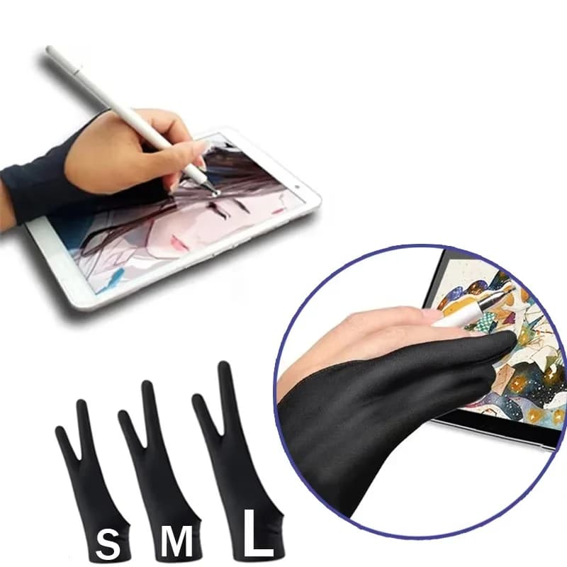 Anti-Touch Two-Finger Hand Painting Gloves Oil Painting Art Supplies Digital Board Screen Touch Drawing Anti-fouling For Tablet
