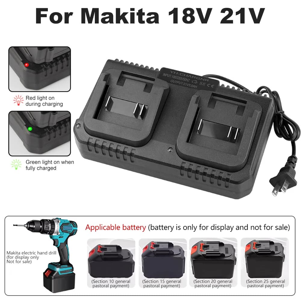12.6V 18V 21V Lithium Battery Charger 2A / 3A for Makita Electric Drill Polishing Machine Lawn Mower Intelligent Power Adapter