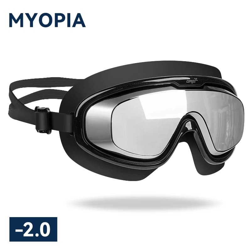 COPOZZ Swimming Goggles Myopia Men Women Electroplate Anti-fog UV Protection Waterproof Adult Professional Swimming Glasses