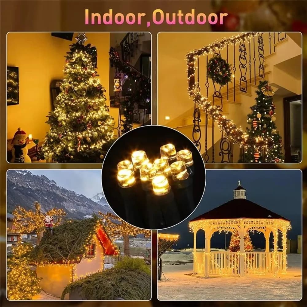 Luci a tendina a LED da 10M con 100 LED, impermeabili, con spina EU, luci a ghirlanda fatata per matrimoni e feste