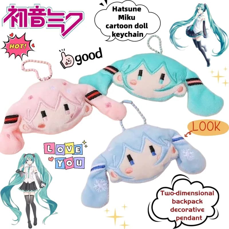 New Hatsune Miku Keyring, Bidimensional Animation Accessories, Cute and Creative Gift, Decorative Pendant for Backpack, Wholesale