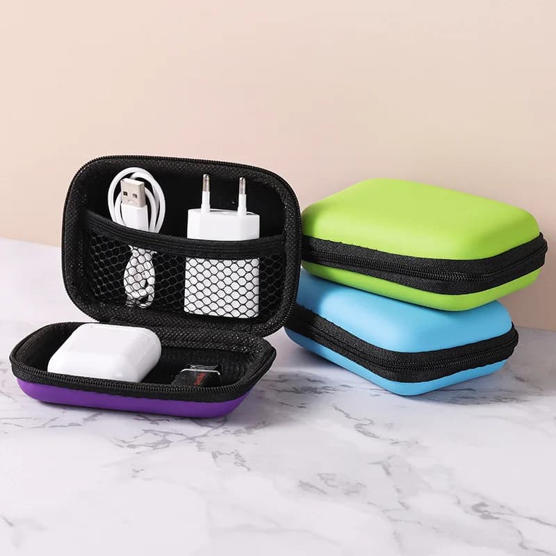 Borsa da viaggio – Custodia per auricolari, custodia con cerniera, organizer portatile per cavi – Portaoggetti per dispositivi elettronici, passaporti e documenti