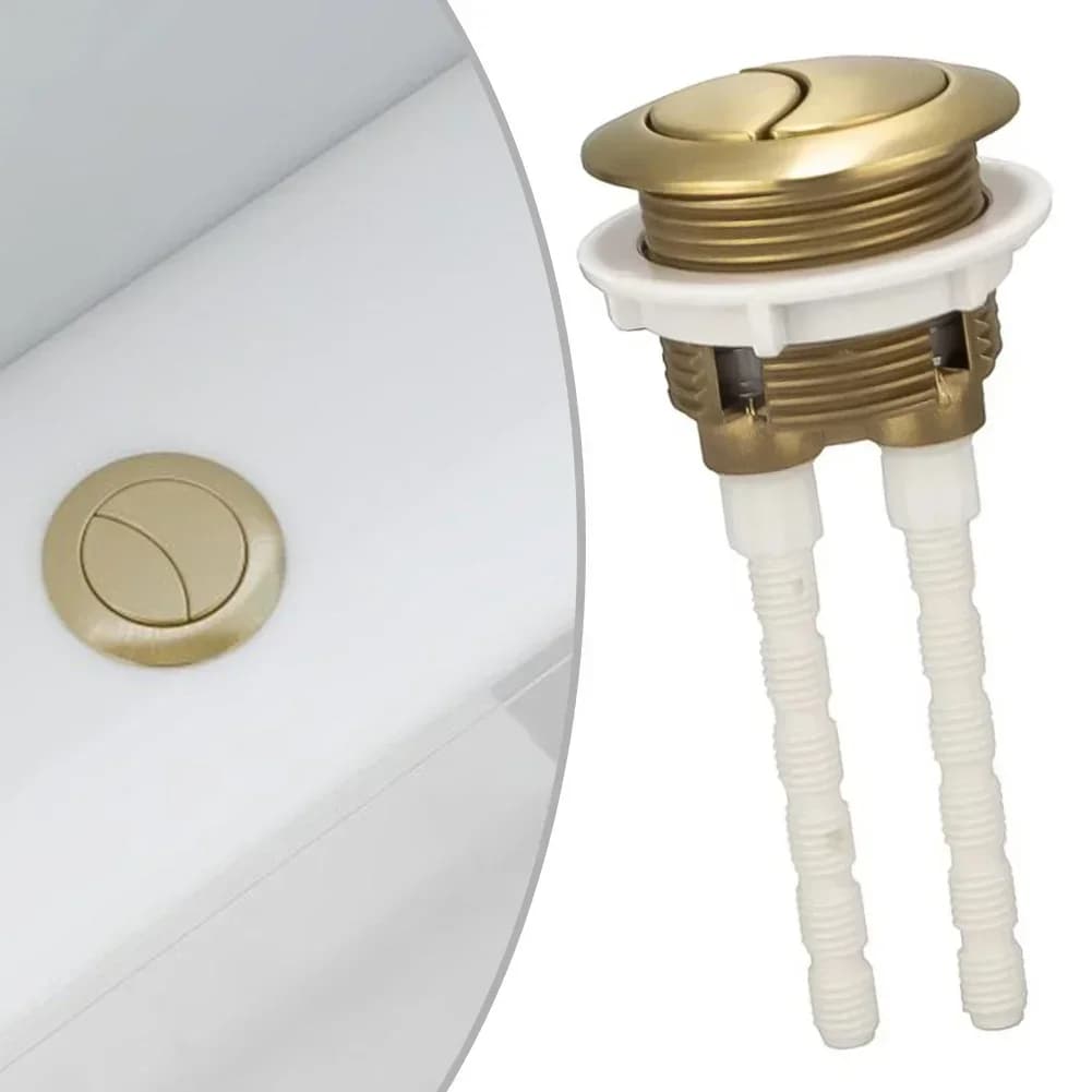 1 pz 38mm Ottone Spazzolato Oro Cisterna di Scarico Pulsante Chiudi Accoppiato Pulsante WC Valvola di Scarico Doppio Pulsante di Scarico Bagno