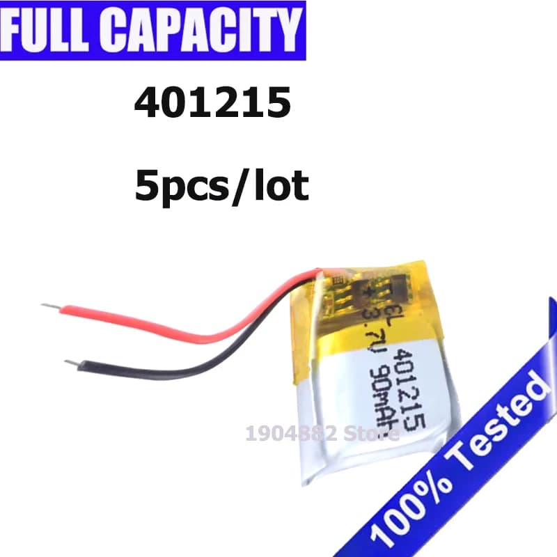 5 Pz/lotto 401215 Batteria PER Occhiali 3D MP3 Giocattolo Orologio 3.7V 90mAh Selfie Stick Apparecchi Acustici Penna di Lettura Ricaricabile Bateria