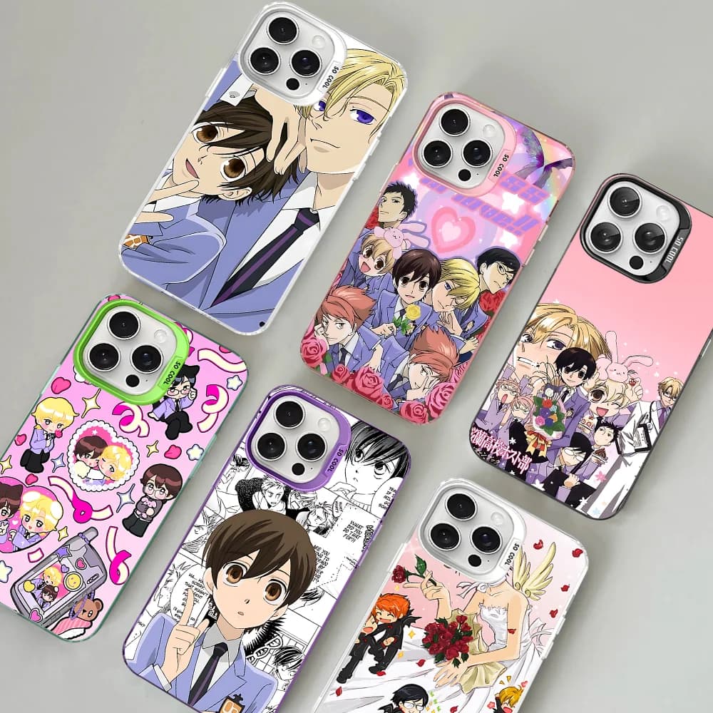 Anime Ouran High School Host Club Cassa Del Telefono Per IPhone 16 15 14 13 12 11 Pro Max XR XSMAX 8 7 Plus Copertura Posteriore Antiurto Opaca