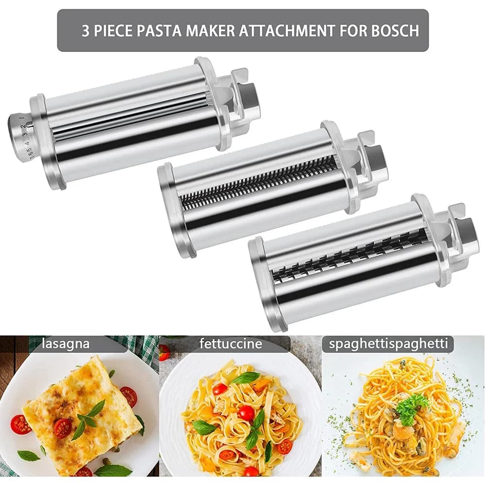 AS63 Accessorio per rullo per pasta per robot da cucina Bosch, rullo per fogli di pasta, accessori per taglierine per spaghetti e fettuccine B