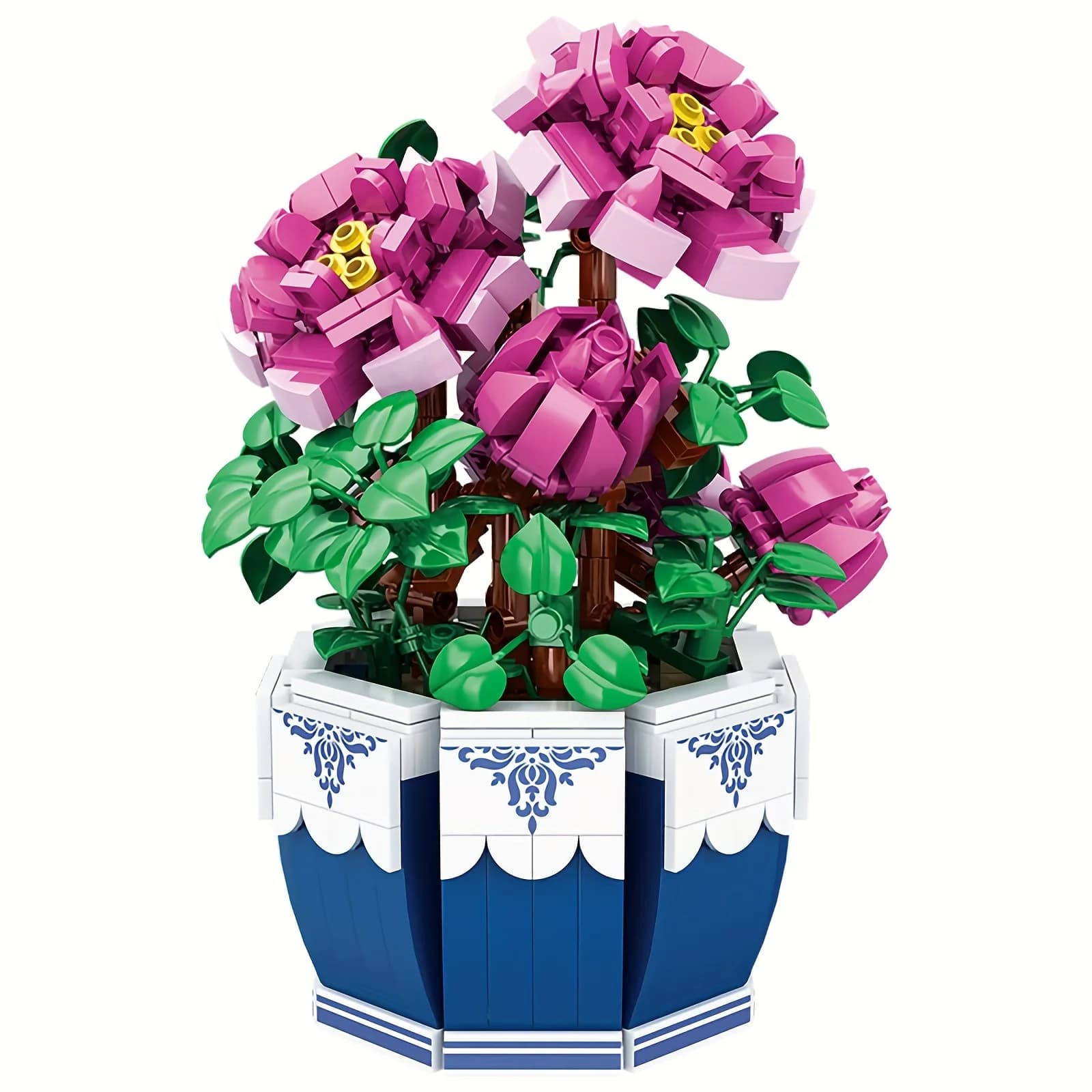 Bouquet di fiori Squisito kit di blocchi di peonia Fiore Decorazione della casa Set di mattoni Regalo per San Valentino Festa della mamma Adulto