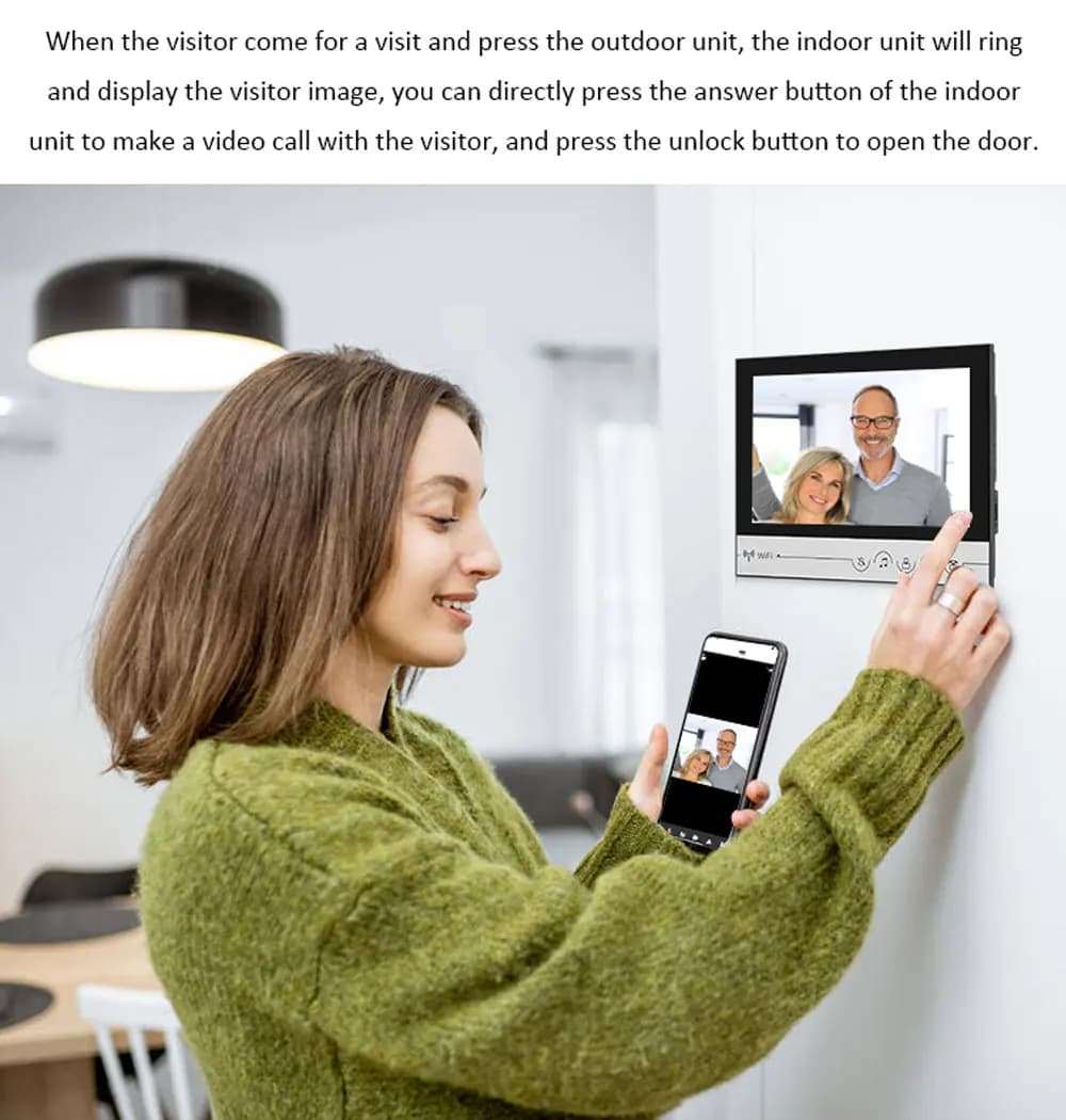 Monitor TFT da 9 pollici Wired WIFI IP Campanello Rifd Card/Password Controllo accessi Videocitofono Citofono Visualizzatore visivo spioncino