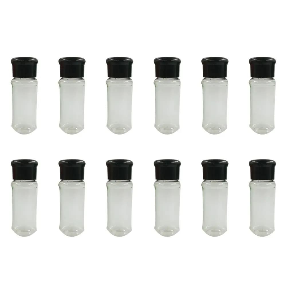 Set di 12 Barattoli per Spezie in Plastica, Contenitori per Sale e Pepe per Cucina, Sala da Pranzo, Barbecue e Griglia