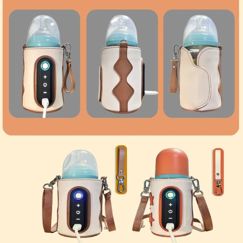 Comoda custodia scalda biberon USB con 5 impostazioni temperatura LCD Soluzione per l'alimentazione del