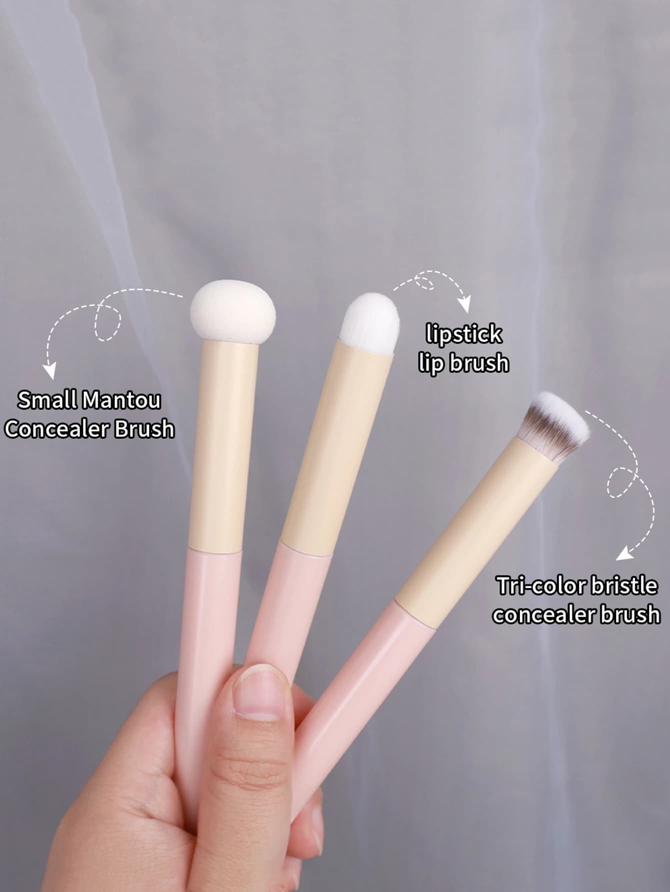 Set di 3 pennelli per il trucco, inclusi pennello per cipria e correttore, pennello per labbra, applicatore in spugna, pennello per fondotinta, pennello per correttore, pennello per fard, pennello per contouring, pennello per bronzer, pennello per polvere, pennello per fondotinta, pennello per fard, omaggi