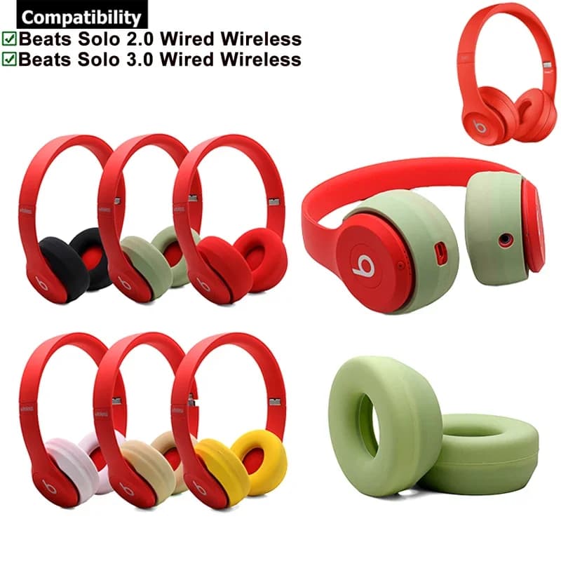 1 pair reusable scratch-resistant silicone protective case for Beats Solo 2 2.0 3 3.0 wired wireless headphones