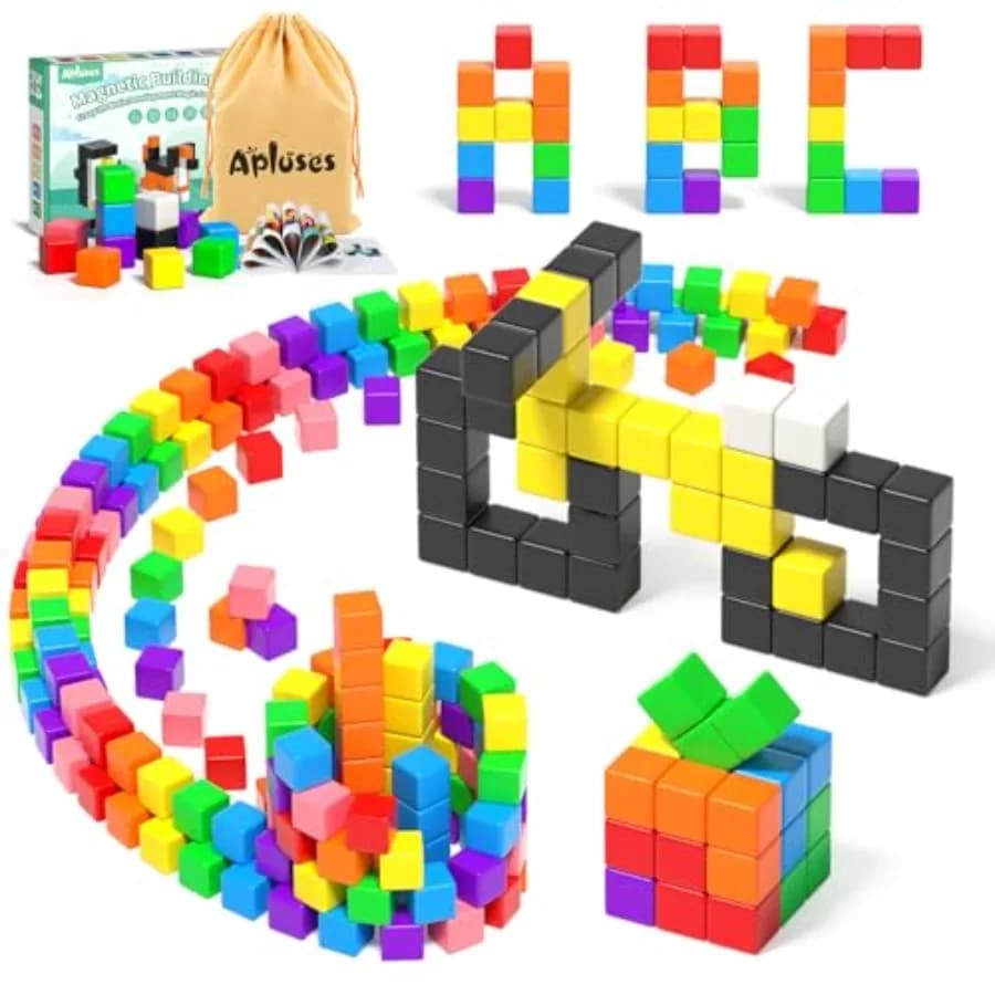 54 Pezzi Blocchi Magnetici, Costruzioni Magnetiche per Bambini dai 3 Anni in Su, Giocattoli Montessori, Cubi Magnetici, Giocattoli Educativi STEM Prescolare