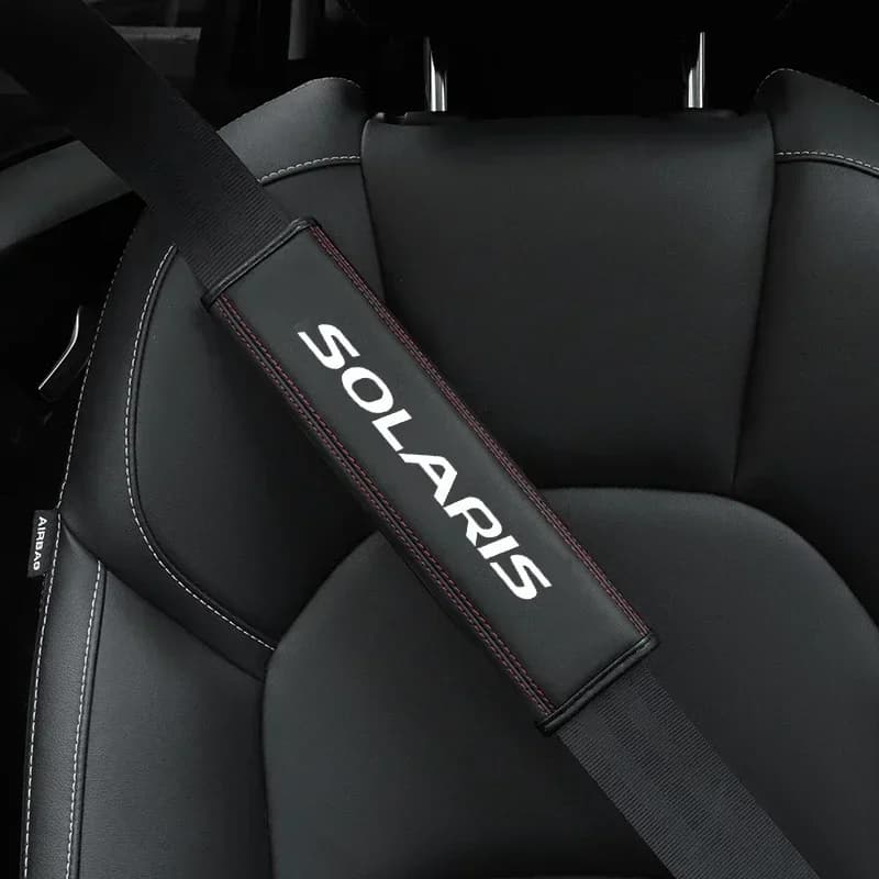 Per Hyundai solaris 2013 2014 2016 1pc Pelle bovina Interni Auto Cintura di Sicurezza Della Copertura Della Protezione auto Accessori Auto