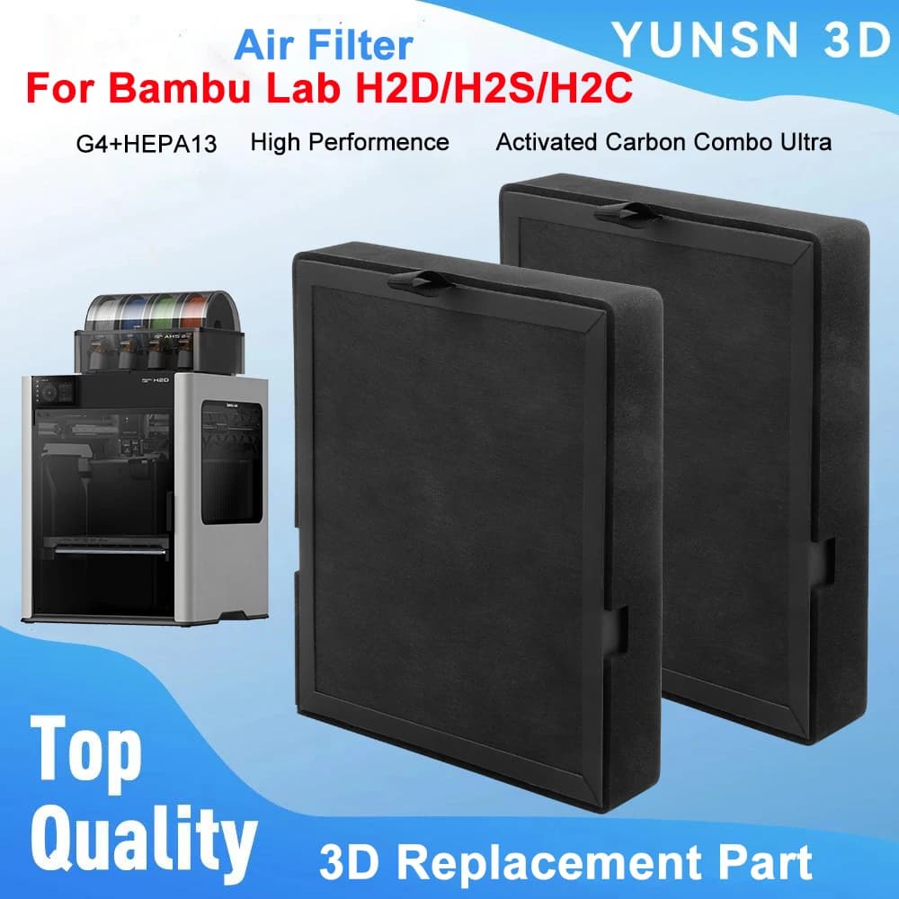 Filtro dell'aria per Bambu Lab H2D H2S H2C G4+HEPA13+ Combo Ultra ad alte prestazioni con carbone attivo per parti di stampanti 3D Bambulab H2S