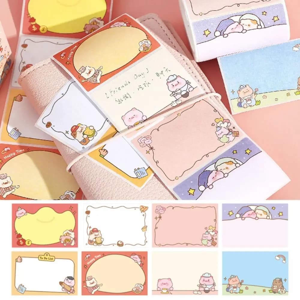 128 Fogli di Adesivi Decorativi con Illustrazioni Carine di Carnevale e Zoo, Note Adesive Scrivibili con Adesivo Completo sul Retro